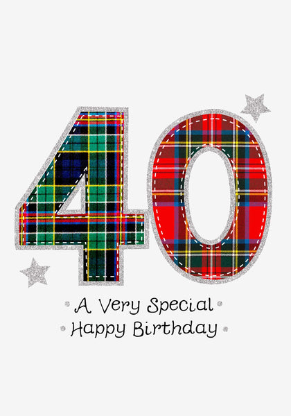 Scottish Tartan 40th Birthday Card
