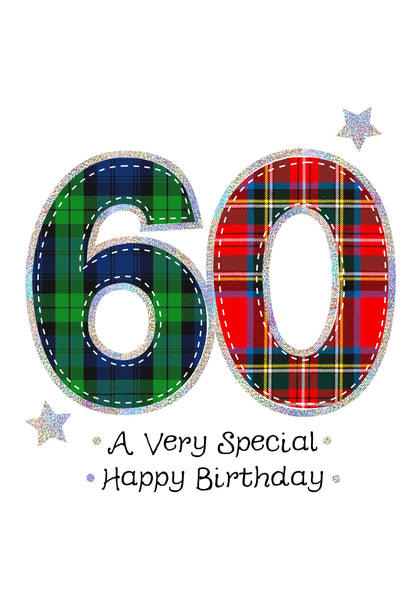 Scottish Tartan 60th Birthday Card