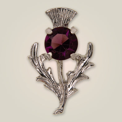 Scottish Thistle Brooch with stone