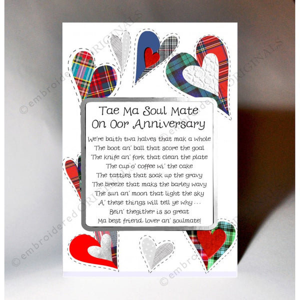 Scottish Wedding Anniversary Card to ma soul mate
