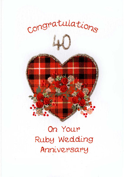 Scottish ruby wedding card WE26