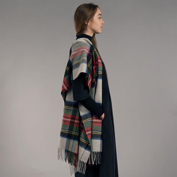 Silver Stewart Lambswool Tartan Stole 