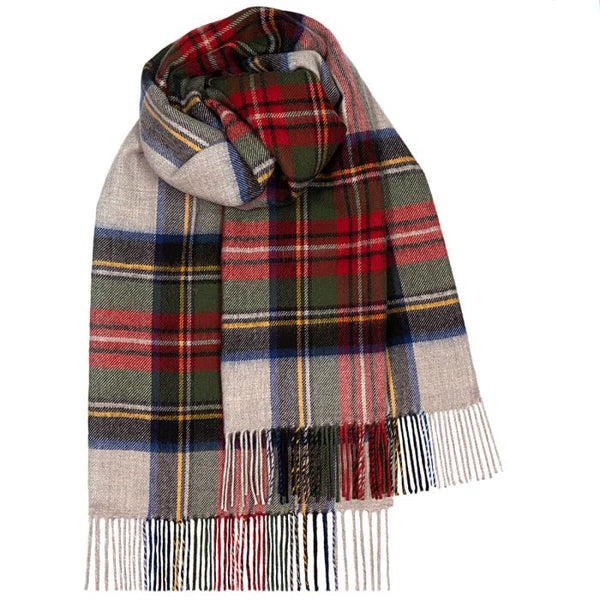 Silver Stewart Lambswool Tartan Stole 