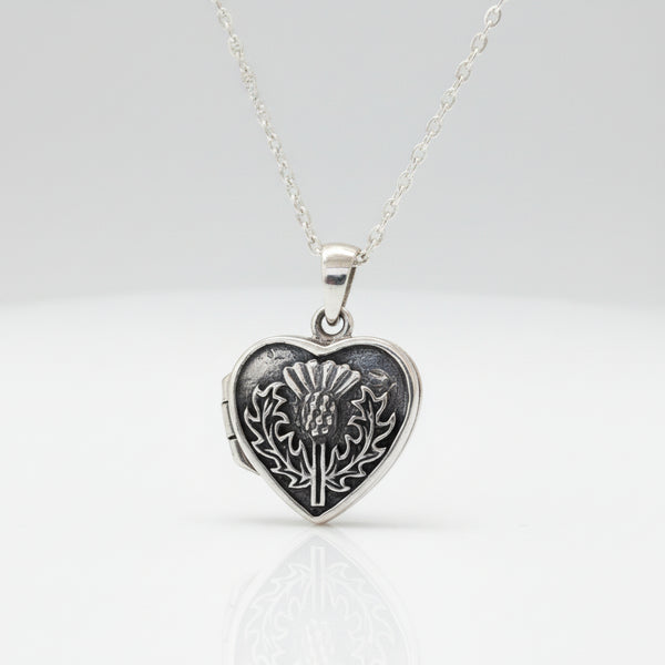 Silver Thistle Locket  Pendant