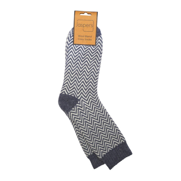 Steel Blue Herringbone Mens Socks