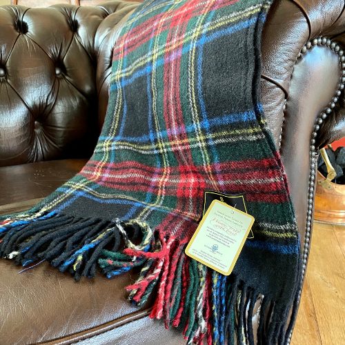 Stewart Black Tartan Knee Blanket