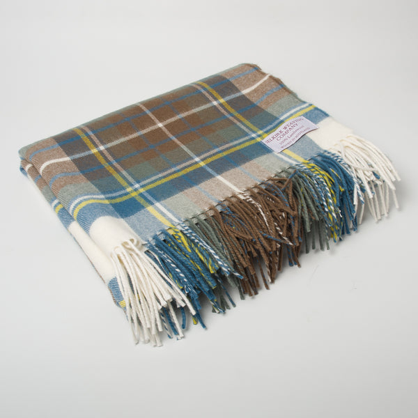Stewart Muted Blue Tartan  Wool Blanket