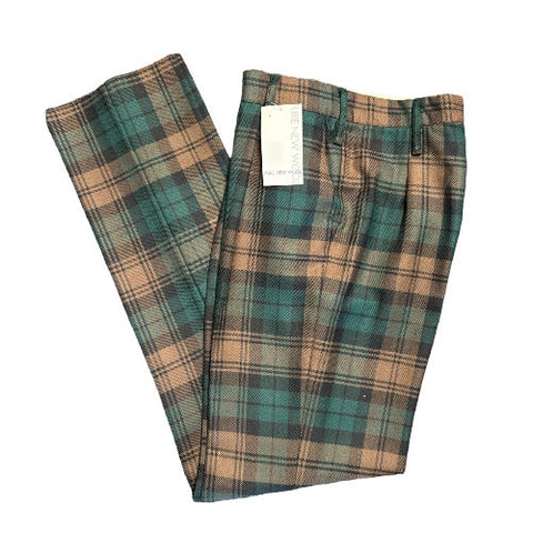 Brown Watch Tartan Wool Trousers