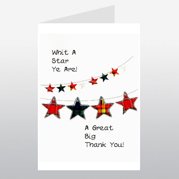 Scottish Card Whit a Star Thank You 