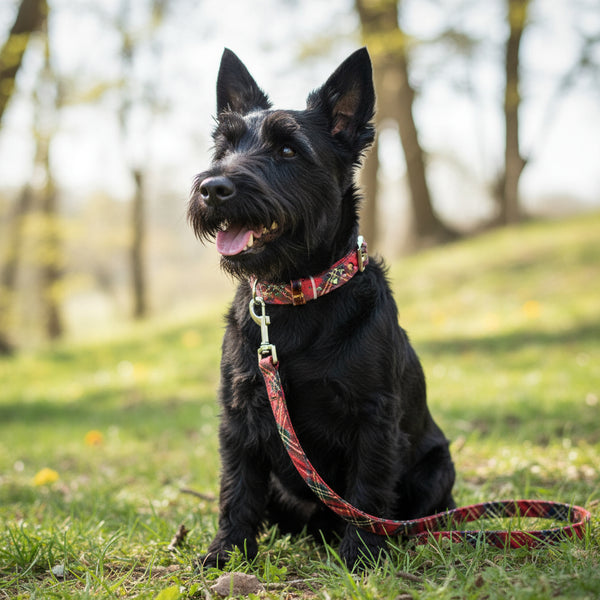Tartan Dog Collar and Lead Set Royal Stewart