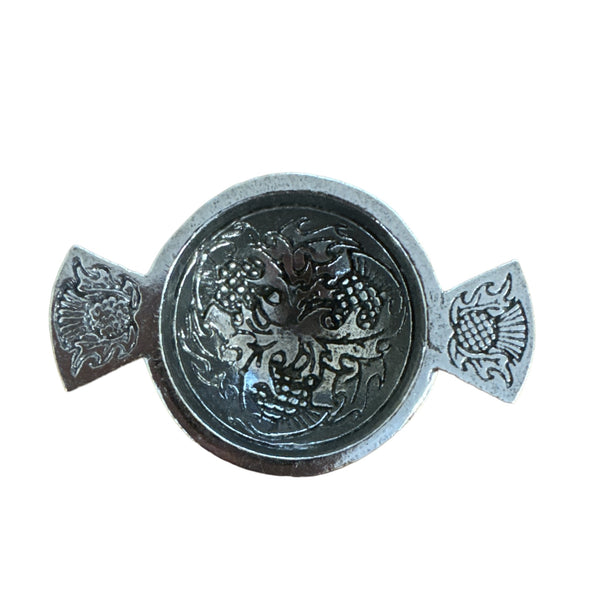 Thistle  Mini Pewter Quaich 1.25