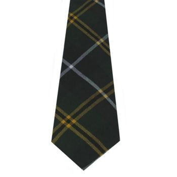 Turnbull Hunting Modern tartan tie by Lochcarron  with green, yellow, and white pattern