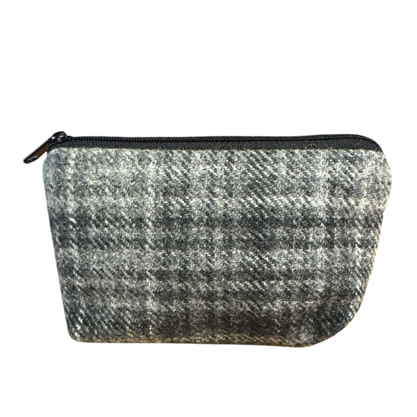 Tweed Change or card Purse Grey Black