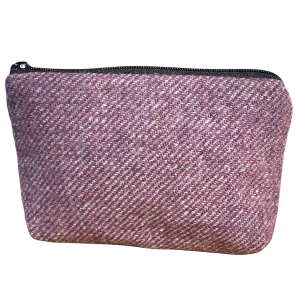 Tweed Coin or Card Purse Rose