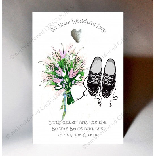 Wedding Bonnie Bride Handsome Groom WQedding Card