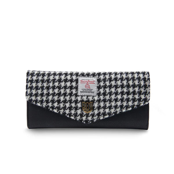 Black and White Dogtooth Large Clasp Purse