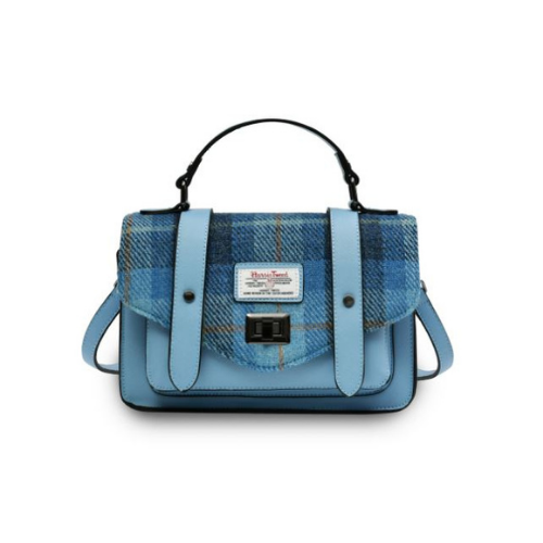 Blue Tartan Harris Tweed Bag