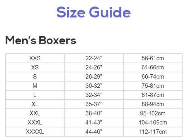 boxer_size_Chart