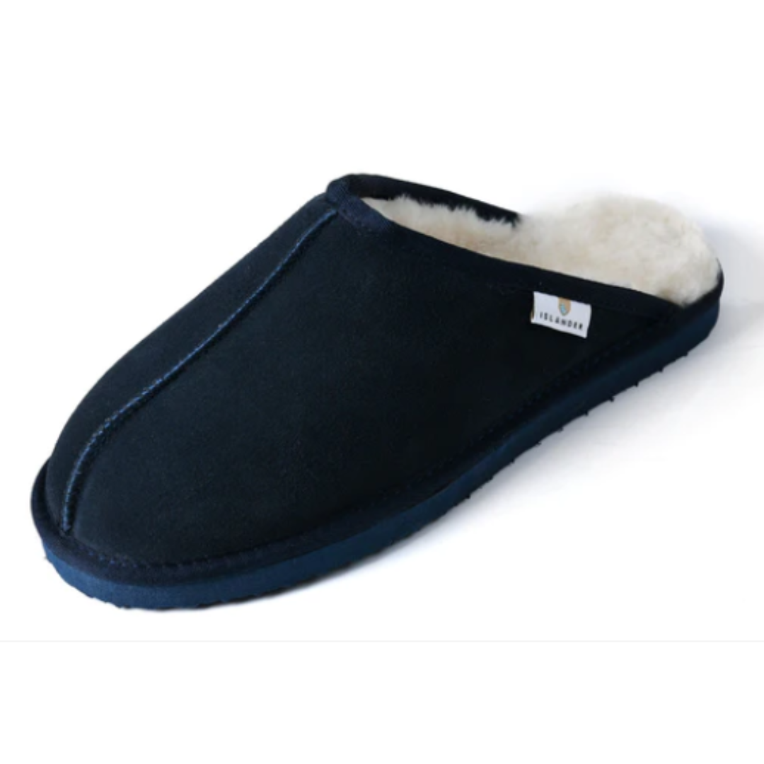 Slippers Mens Sheepskin Navy – Tartan Plus Tweed Ltd