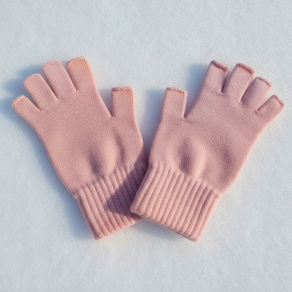 cashmere Pink Women fingerless gloves