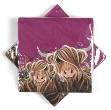 Fields of Love napkins Highland Cow