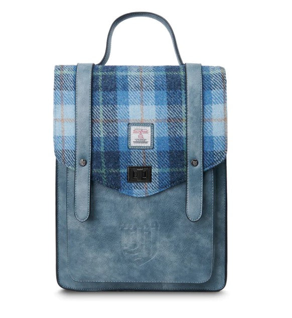 Harris Tweed  Blue Tartan Backpack
