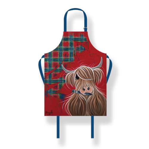 Highland Cow Tartan Paint Apron