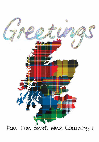 scottish map greeting card 