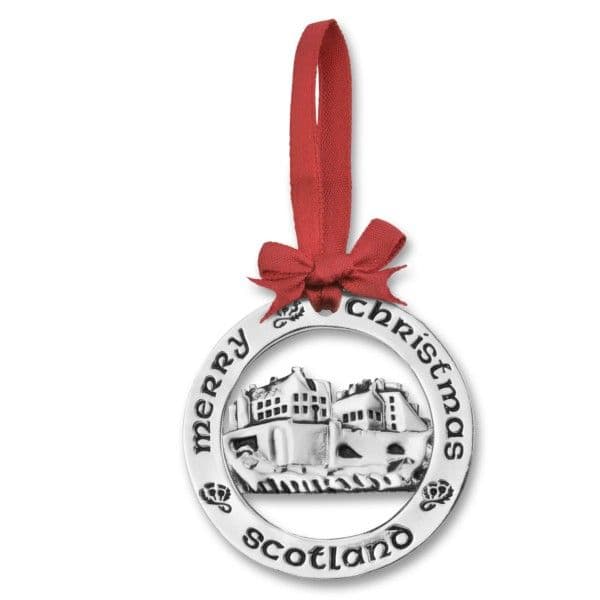 silver plated christmas decoration scottish edinburgh castle