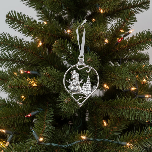 snowman pewter christmas oranament