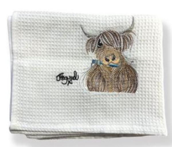 Scottish Highland Cow Tea Towel