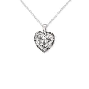 Outlander Inspired Silver Heart Pendant "Je Suis Prest"