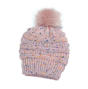 Couthie Multi-Coloured Pink Pom Pom  Hat