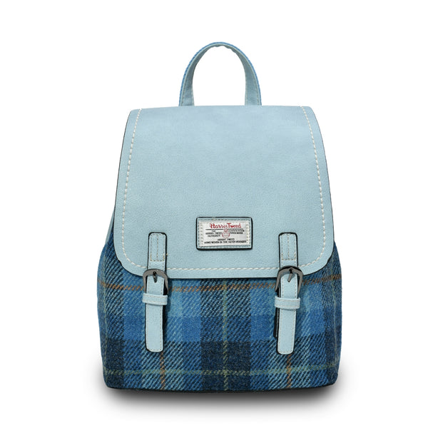 Harris Tweed Blue Tartan Backpack