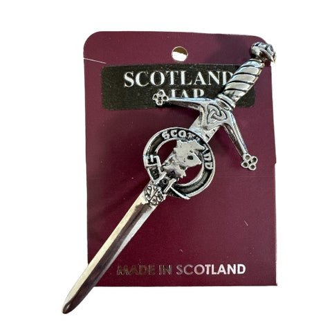 Scotland Map Sword Kilt Pin Made in Scotland by Art Pewter