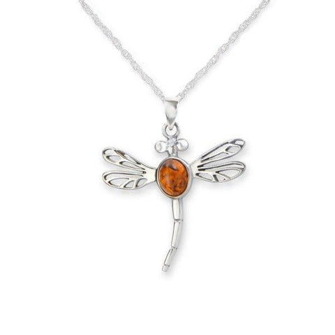 Outlander Inspired Dragonfly in Amber Pendant
