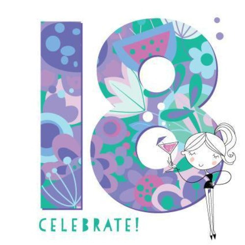 18 birthday card pink pig