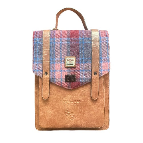 Harris Tweed Laptop Backpack 88001 - Pink Blue