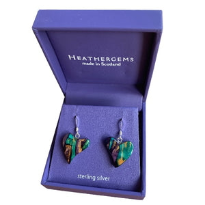 Heathergems Quirky Heart Earings SE64 Green