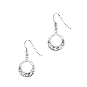 Celtic Silver Round Drop Earrings 'Donalda'