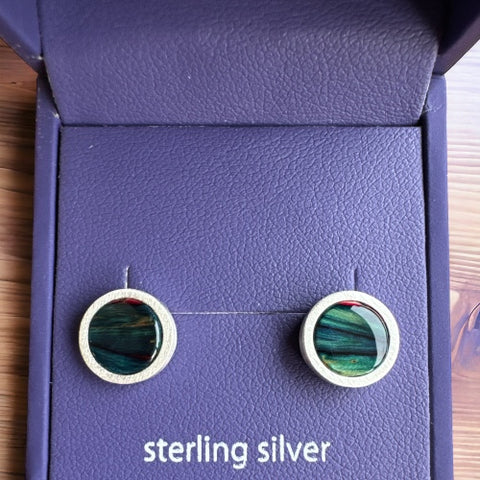 Heathergems Circle Satin Silver Earrings SE48