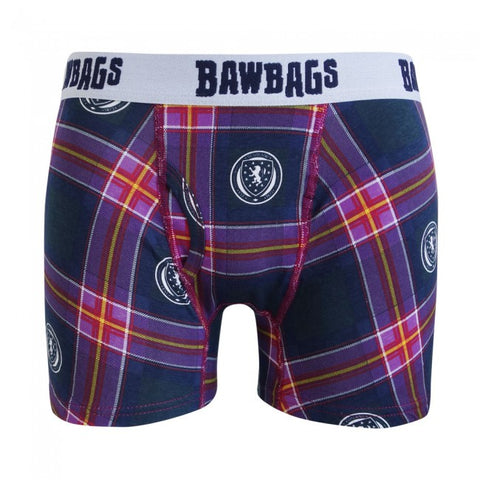 Bawbags Original Boxer Shorts - SFA Tartan in 5 Sizes (S, M, L, XL, 2XL)