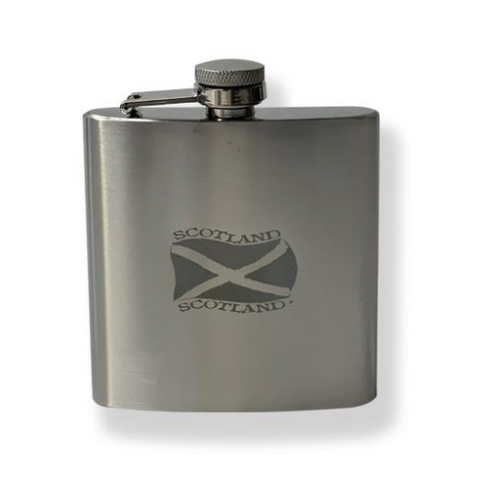 Hip Flask Saltire Scotland 6oz Stainless Steel