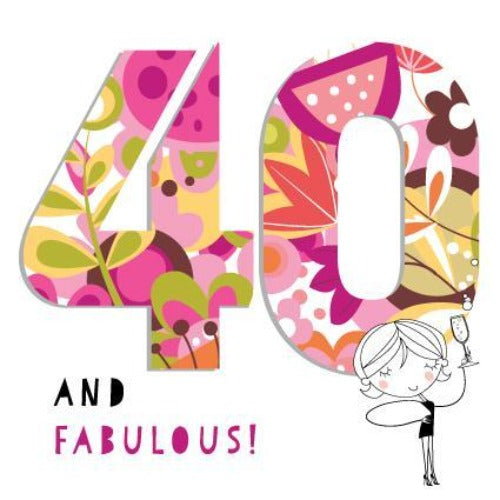  40 birthday card pink pig.2