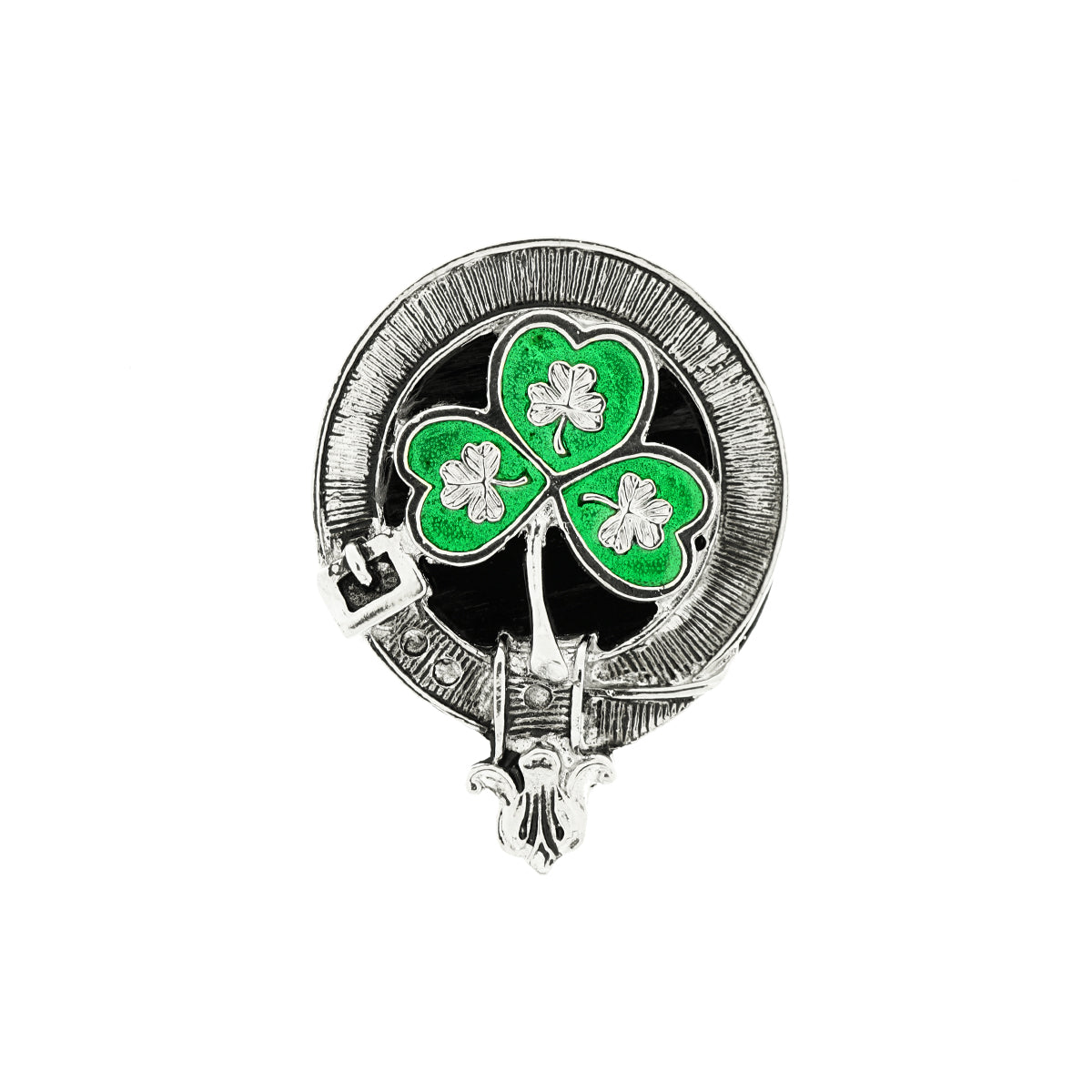 Shamrock Green Enamel Cufflinks Made in Scotland by Art Pewter (CCL130GE)