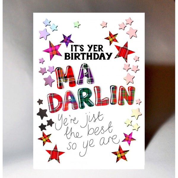Scottish Birthday Card Tartan Words Made in Scotland by Wee Wishes