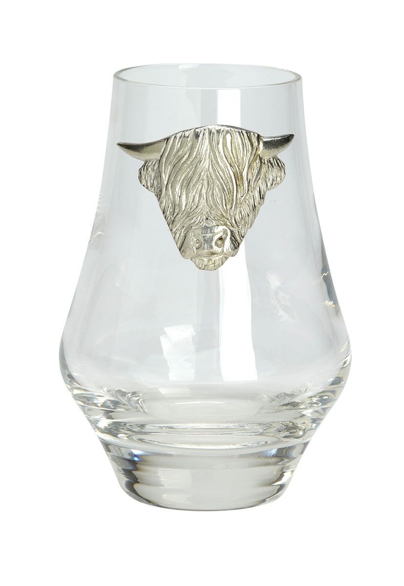 Highland Cow Whisky Tasting Glass Pewter