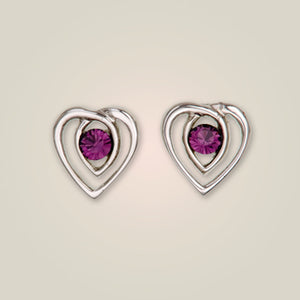 Celtic Heart Stud Earrings Made in Scotland by Art Pewter (196)