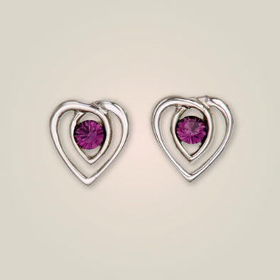 Celtic Heart Stud Earrings Made in Scotland by Art Pewter (196)