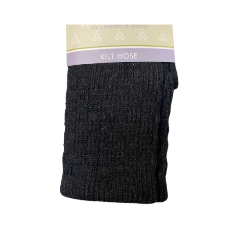 Mens Glenbeg Kilt Socks in Charcoal- Sizes 4-7